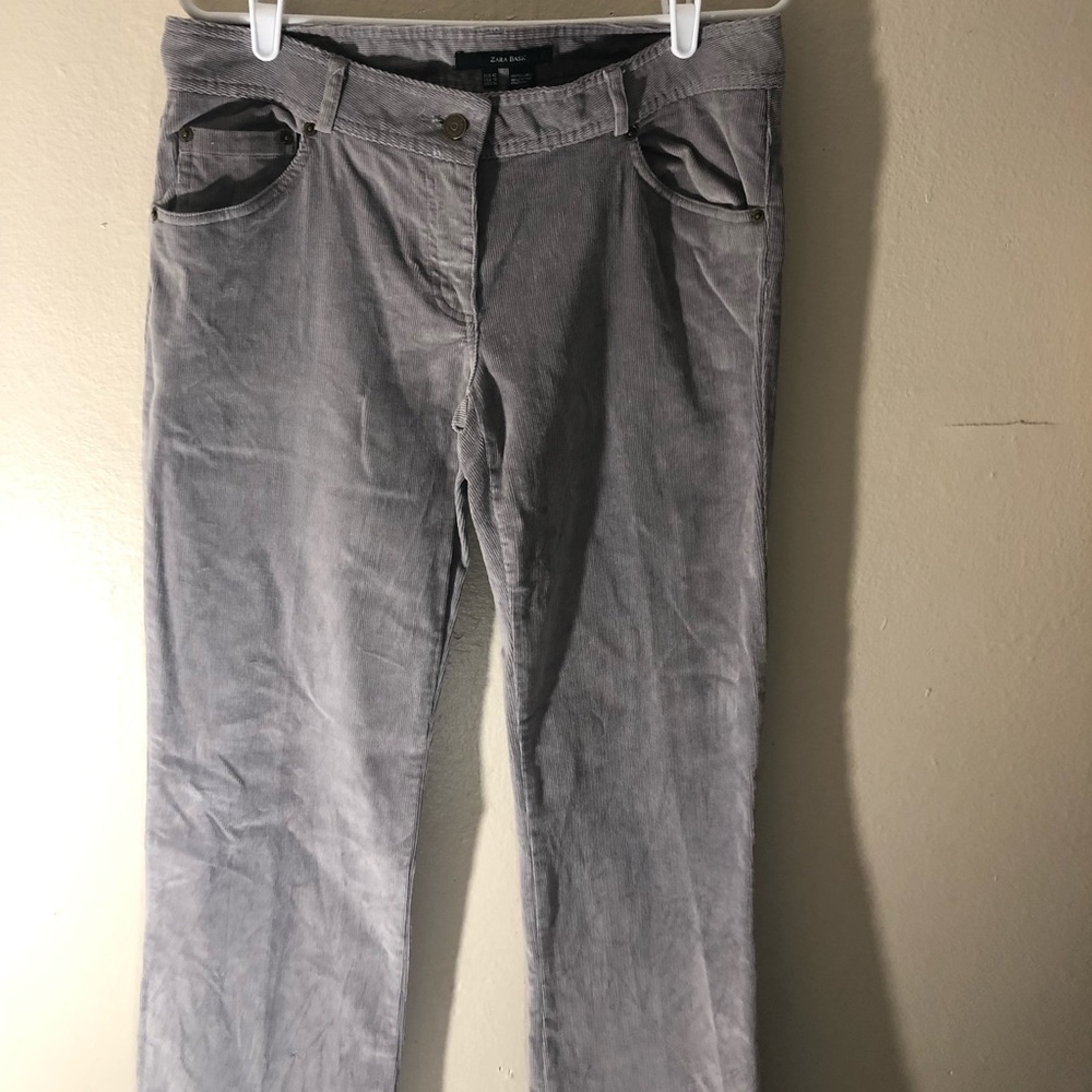 🌂Zara Basic Light Corduroy Gray Jeans Sz. 10